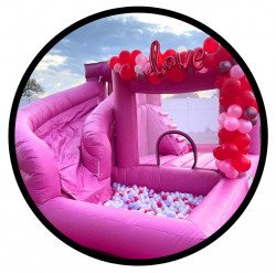 Pink20bounce20house20with20slide20for20rent 1709666644 Mini Pink Combo Jumper